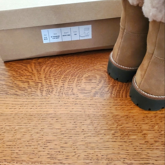 Anthropologie Louise Sherpa-cuffed Ankle Boots - tan - Picture 8 of 15